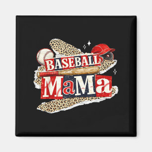 Imán Mamá de béisbol leopardo día de juego temporada de