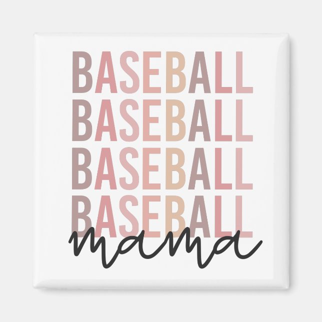 Imán Mama De Béisbol | Regalos de madres de béisbol (Frente)