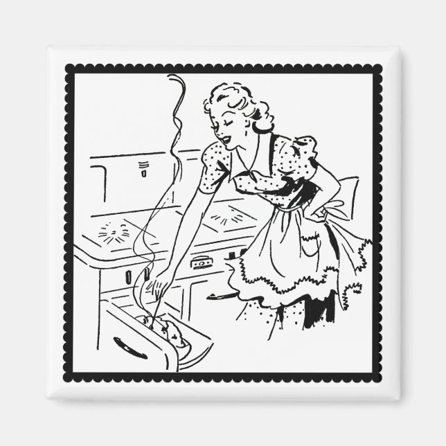 Imán Mamá de cocina retro (Frente)