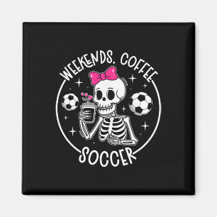 Imán Mamá de fin de semana de café de fútbol de una mam