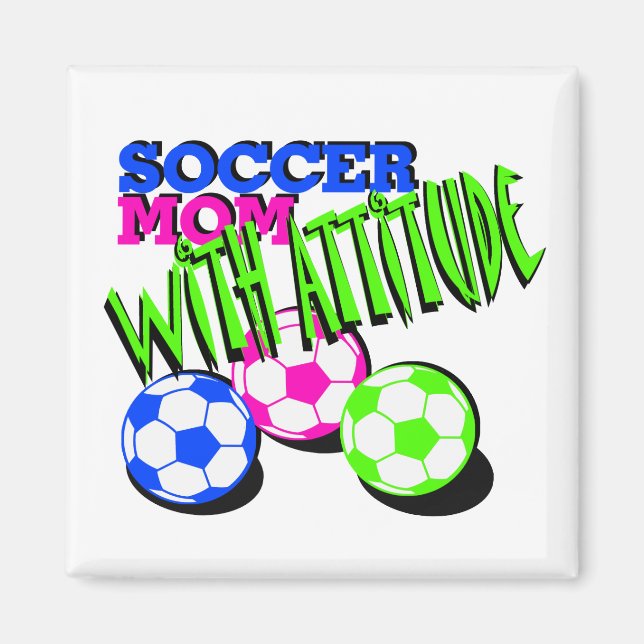 Imán Mamá de fútbol con actitud (Frente)