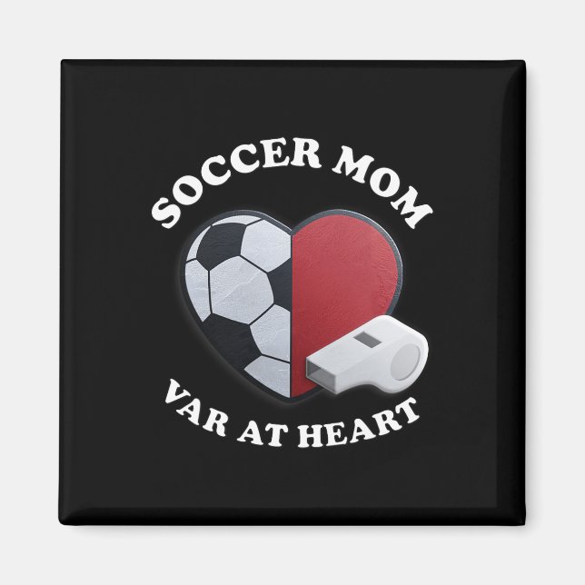 Imán Mamá de Fútbol Día de Juego – Diseño de Corazón 3d (Frente)