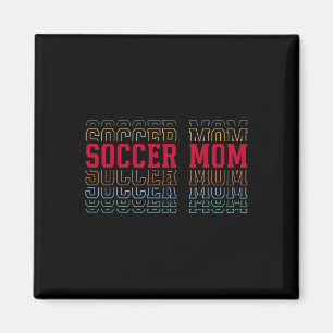 Imán Mamá de fútbol divertido texto en capas Madre Mamá