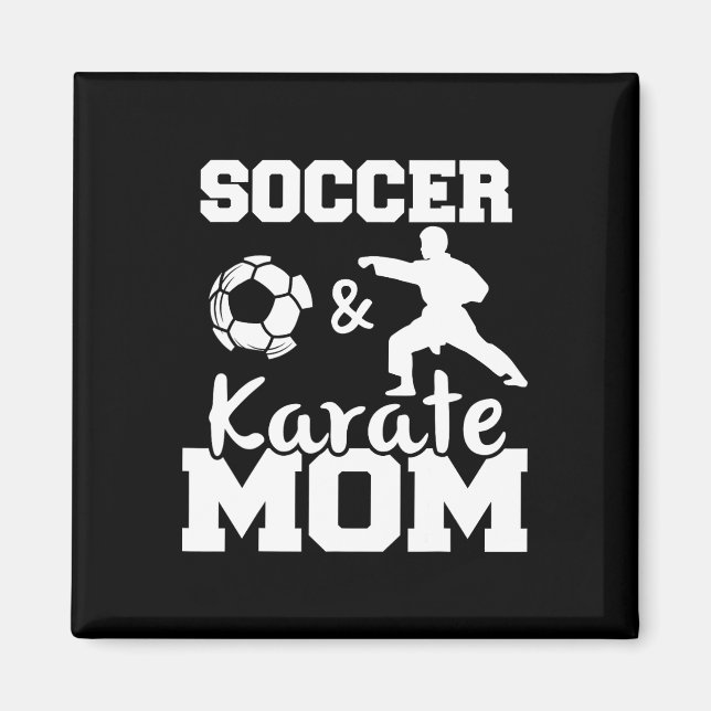 Imán Mamá de fútbol y karate divertida jugadora de fútb (Frente)