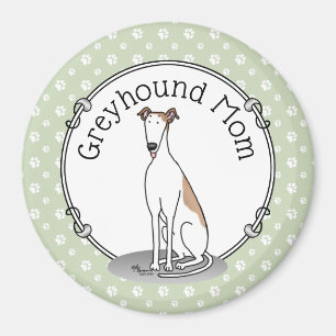 Imán Mamá de Greyhound (blanca como el hembra) Perro Cu