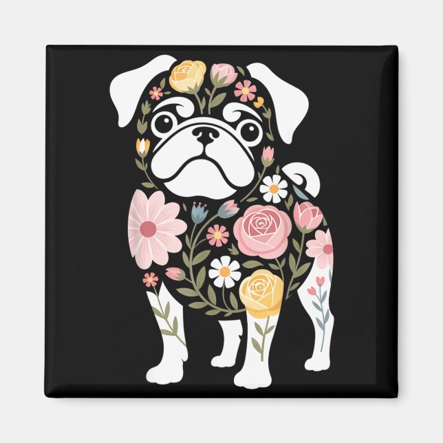 Imán Mamá de perro Pug lindo para mujeres (Frente)