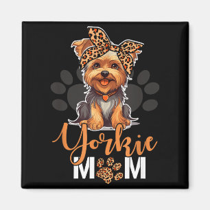 Imán Mamá de Yorkie amantes del perro leopardo de Yorks