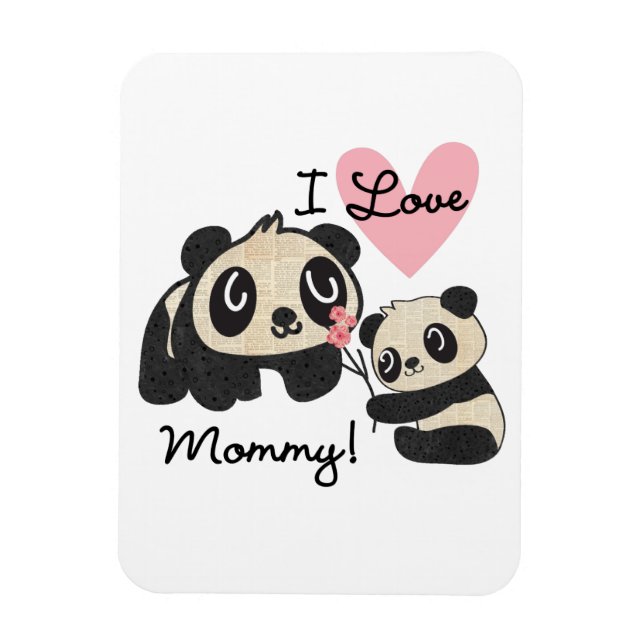 Imán Mamá del amor de las pandas I (Vertical)