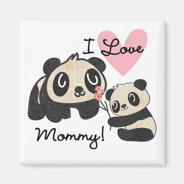 Imán Mamá del amor de las pandas I (Frente)