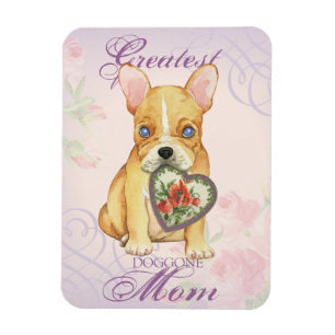 Imán Mamá del corazón del bulldog francés