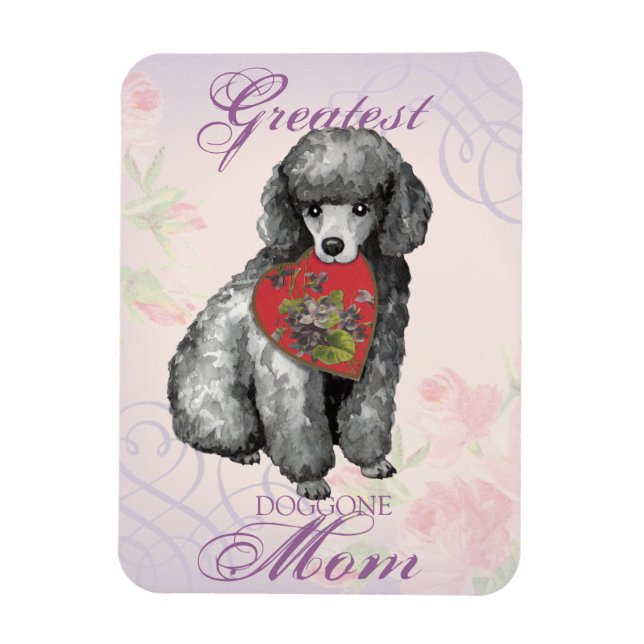 Imán Mamá del corazón del caniche en miniatura (Vertical)