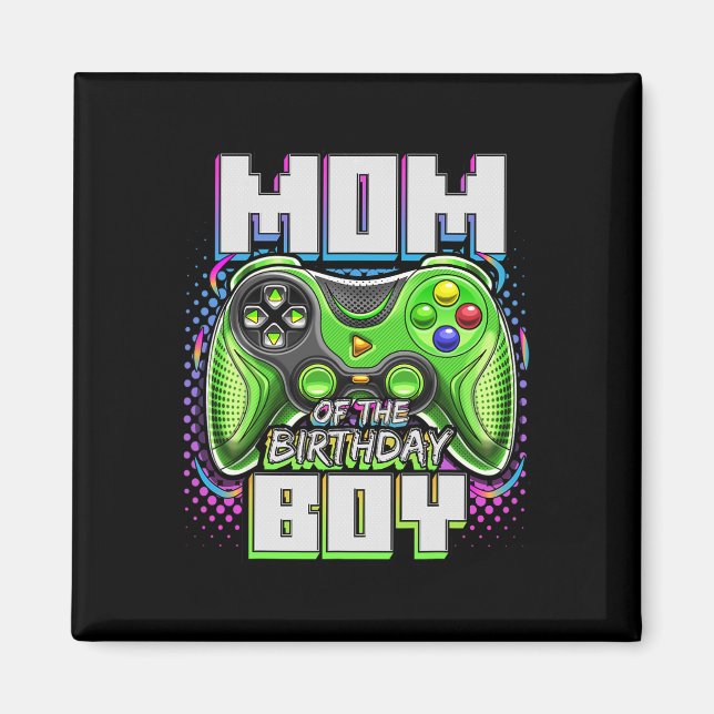 Imán Mamá Del Cumpleaños Del Niño Videojuego Cumpleaños (Frente)
