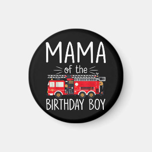 Imán Mamá del niño cumpleaños bombero camión bombero Fa