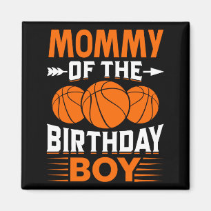 Imán Mamá del niño de cumpleaños camiseta de baloncesto