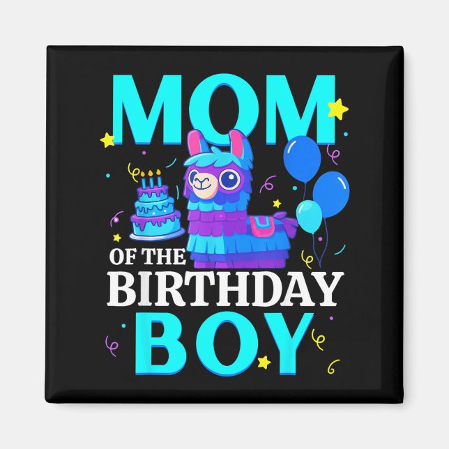 Imán Mamá del Niño Llama Piñata Fiesta Familiar Cumplea (Frente)