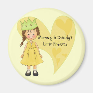 Imán Mamá del pelo de Brown y la princesa del papá