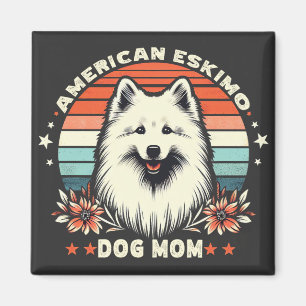 Imán Mamá del perro esquimal estadounidense en una serv