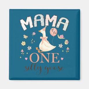 Imán Mamá del primer cumpleaños de la niña del ganso to
