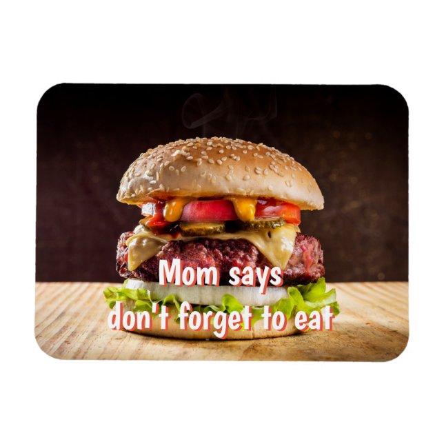 Imán Mamá dice que no olvides comer (Horizontal)