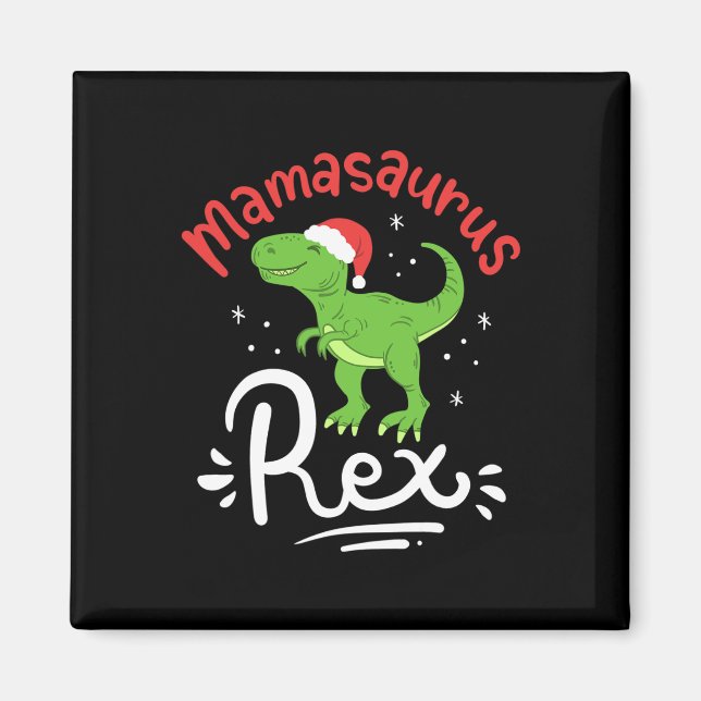 Imán Mamá dinosaurio saurio rex Navidad  (Frente)