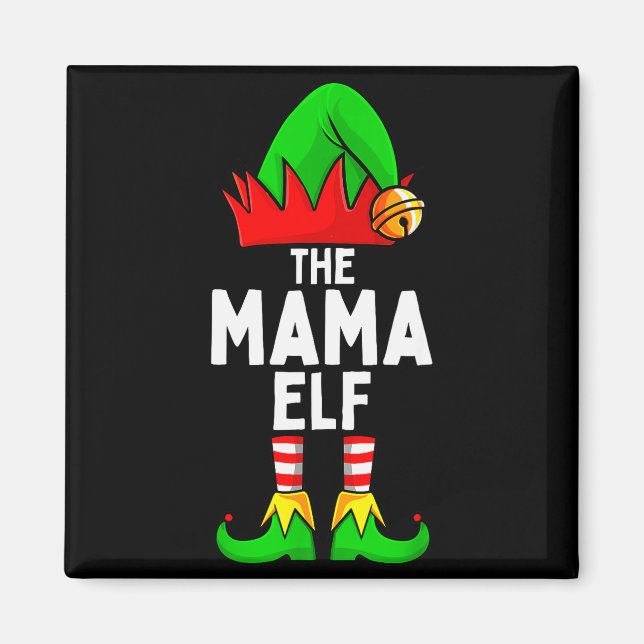 Imán Mama Elf Matching Family Christmas Women  (Frente)