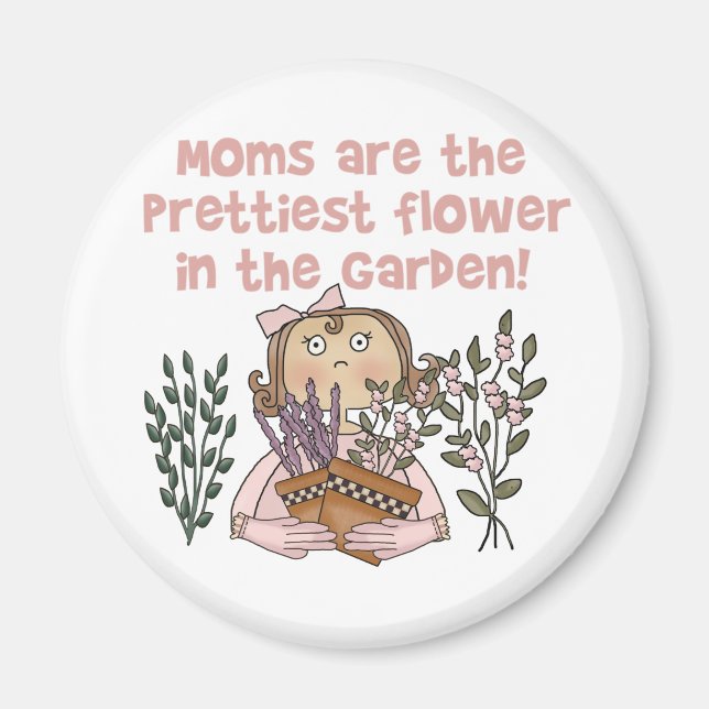 Imán Mamá es la flor más bella del jardín (Frente)