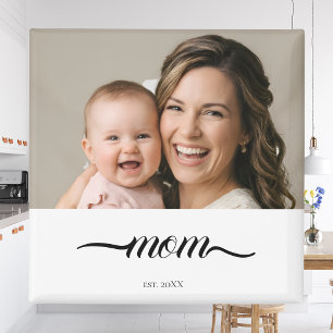 Imán Mamá Estableció Foto Personalizada Año Blanco 