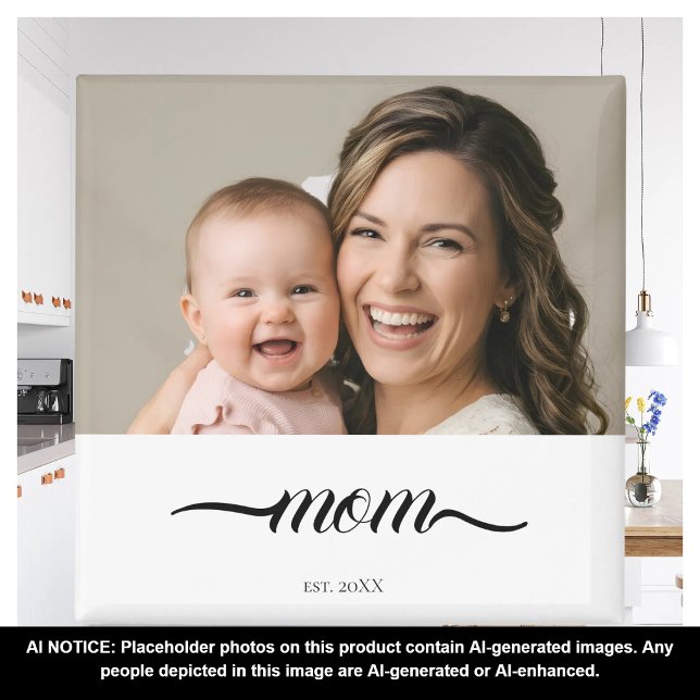 Imán Mamá Estableció Foto Personalizada Año Blanco  (Subido por el creador)