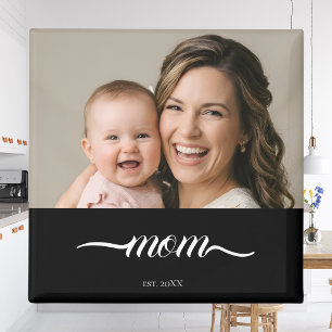 Imán Mamá Estableció Foto Personalizada Año Negro 