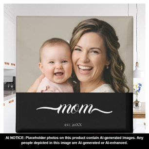 Imán Mamá Estableció Foto Personalizada Año Negro 