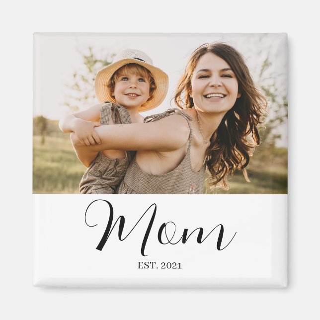 Imán Mamá Estableció Letra Foto y Año Madres (Frente)