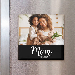 Imán Mamá Estableció Regalo De Foto De Escritura Blanca