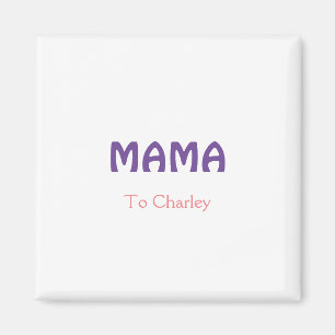 Imán Mama feliz madres retro púrpura agregar texto nomb
