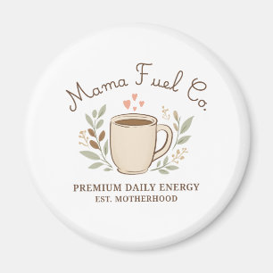 Imán Mama Fuel Co. Diseño de Mamá con Café Acogedor