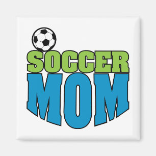 Imán mamá futbolera texto gráfico