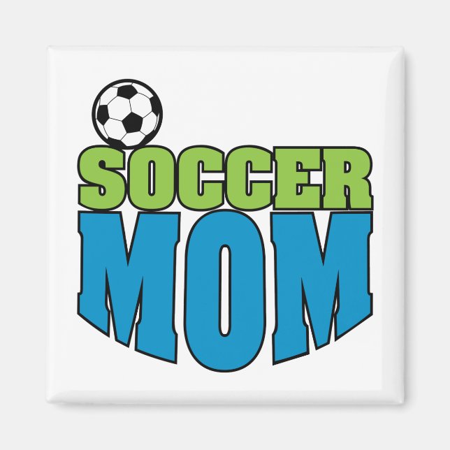 Imán mamá futbolera texto gráfico (Frente)