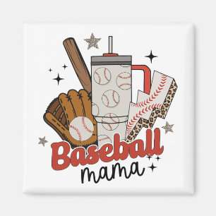 Imán Mama Game Day Vibes Día de la Madre Mujeres Béisbo