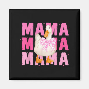 Imán Mama gansa lazo coqueta divertida gansa mamá día d