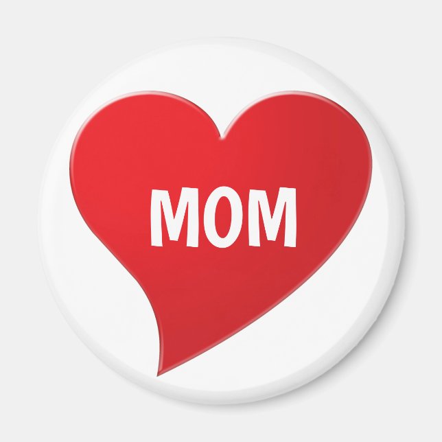 Imán Mamá gran corazón rojo lindo moda gráfica moderna  (Frente)