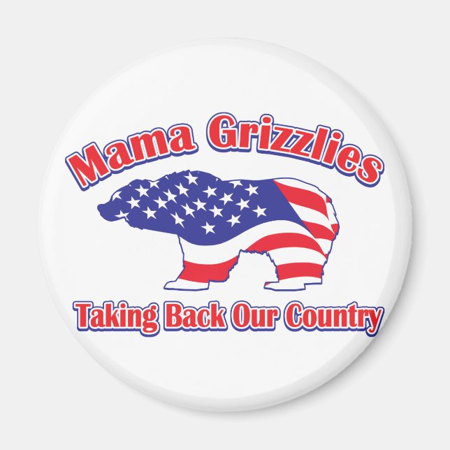 Imán Mama Grizzlies Recuperando Nuestro País (Frente)