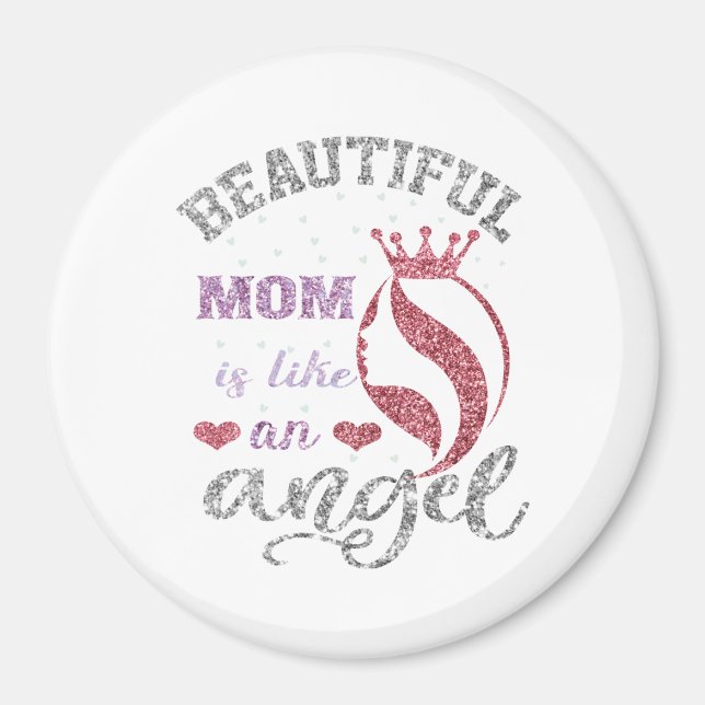 Imán Mamá hermosa es como un ángel (Frente)