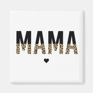 Imán Mama Leopard print Typography Mom Gifts