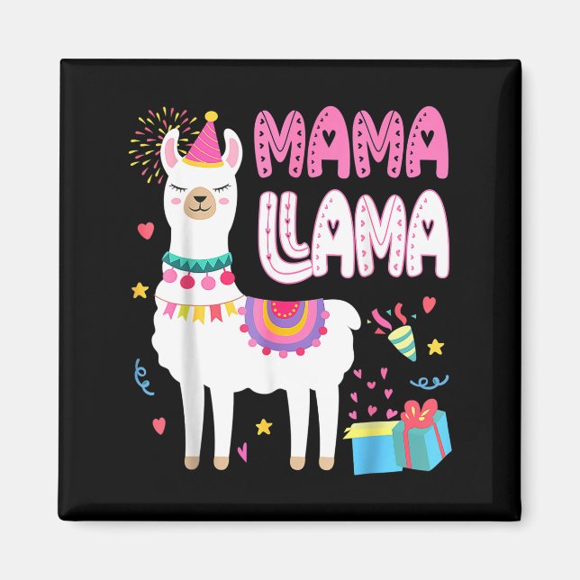 Imán Mama llama mamá de la llama cumpleaños cumpleaños (Frente)