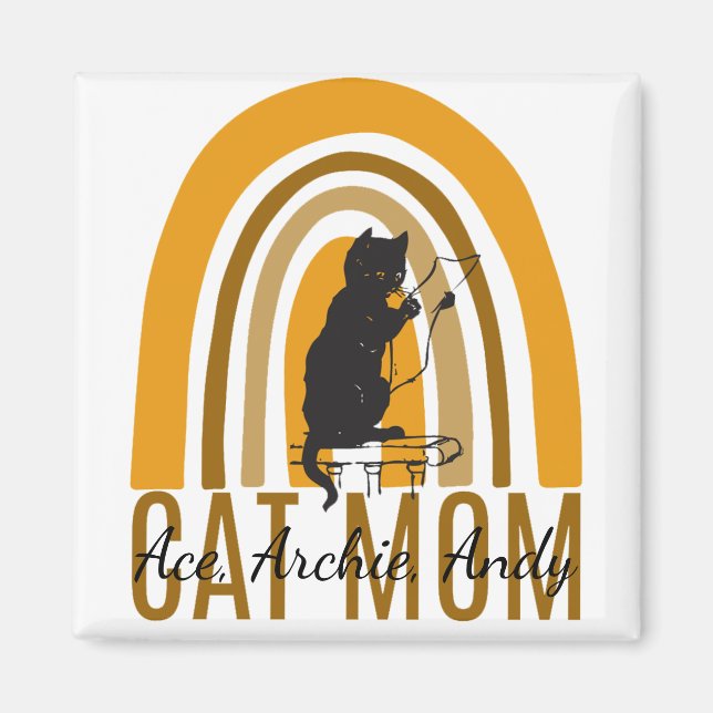 Imán mamá mamá gata mamá nombres de mamá personalizar (Frente)