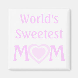 Imán MAMÁ más dulce del mundo con corazones de amor ros