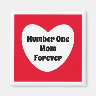Imán Mamá número uno cortó el corazón blanco rojo