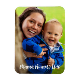 Imán Mamá Número Uno Escritura Blanca Foto Personalizad