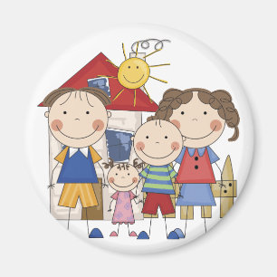 Imán Mamá, papá, muchacho grande, pequeña familia de