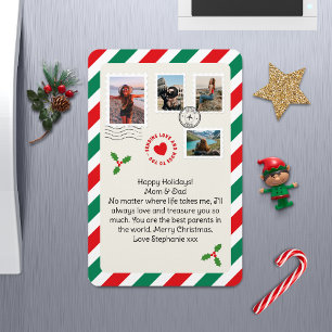 Imán Mamá papá Navidades carta Collage de fotos doblado