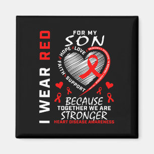 Imán Mamá Papá Que Llevo Rojo Para Mi Hijo Enfermedad C